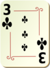 Ornamental Three Of Clubs Clip Art